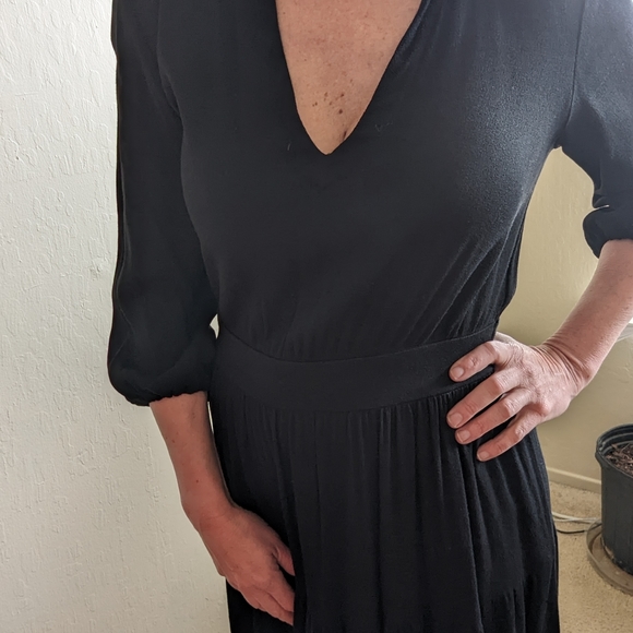 CURATOR Black Rayon Crepe Dress - Picture 7 of 10